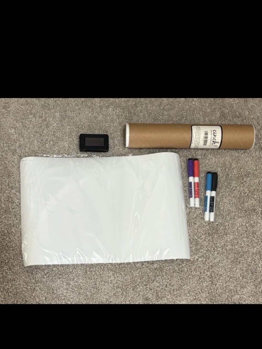 White Vinyl Roll White Board with Sharpies